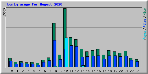 Hourly usage for August 2026